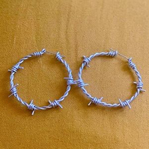 Hand made barb wire earrings
